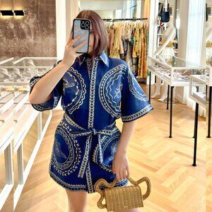 Alemais Oceane Linen Mini Dress